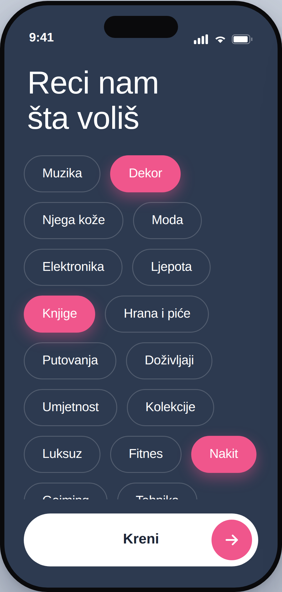 Wishi — odaberi interese